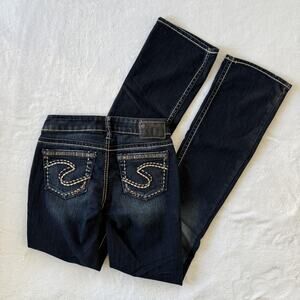 Silver Jeans Co. Jeans Womens 24x35 Blue Denim Aiko Bootcut Embroidered Low Rise